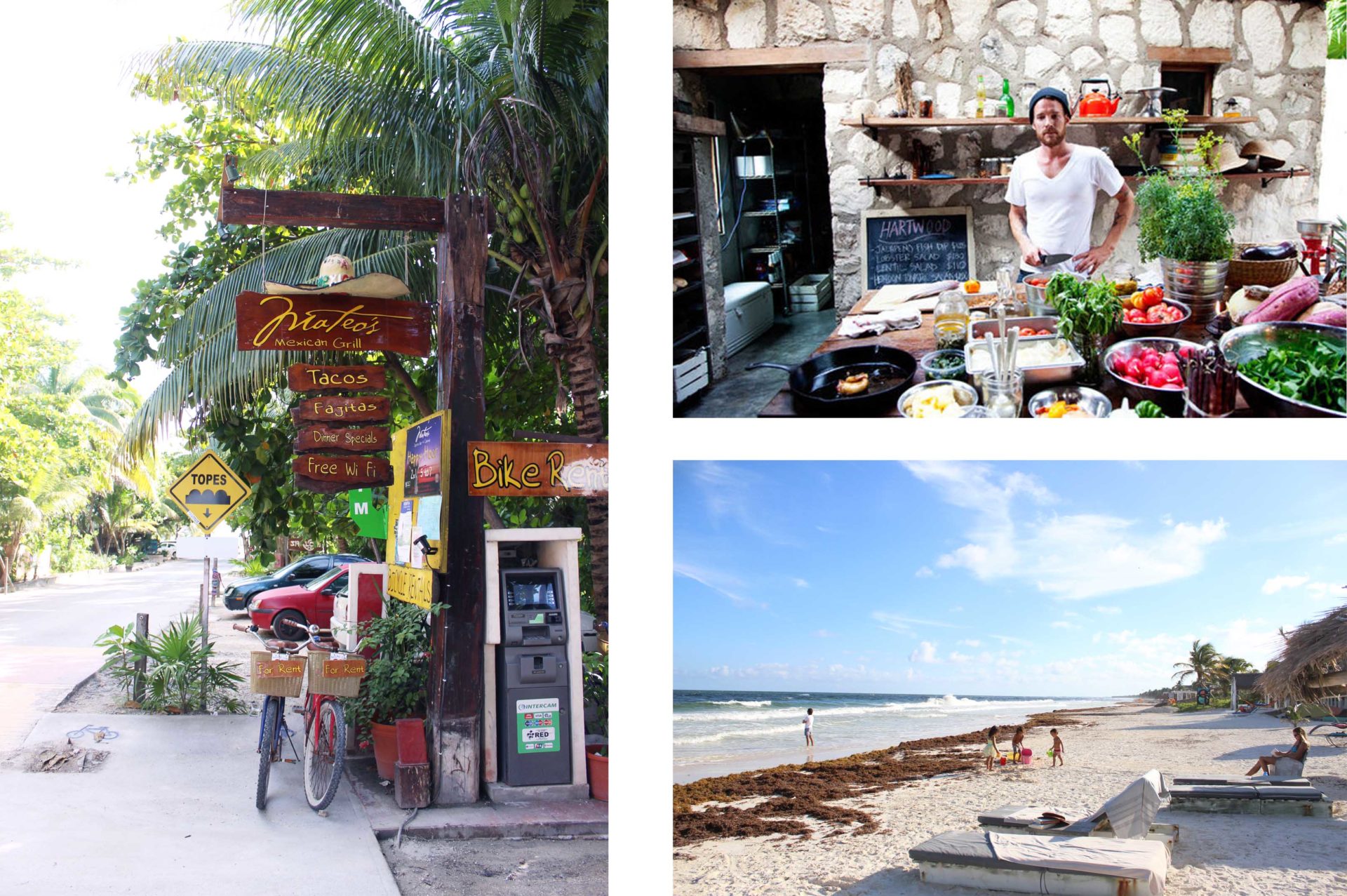 Avenida principal tulum, restaurante hartwood e praia