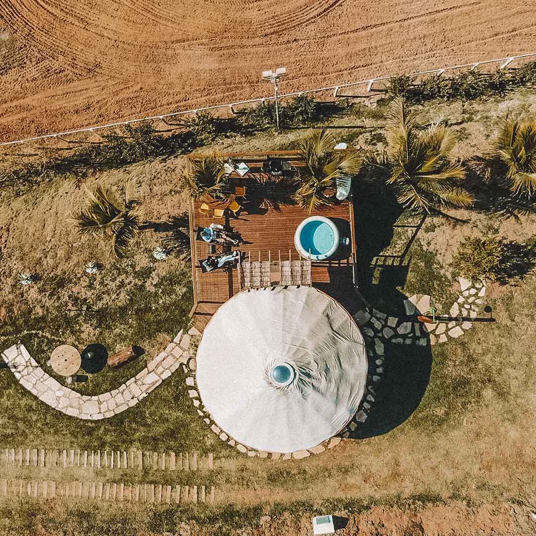 vista de cima yurt romantico Minas Gerais