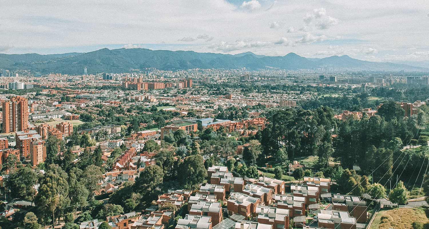 Vista panorâmica da cidade de Bogotá, uma das maiores cidades da América do Sul