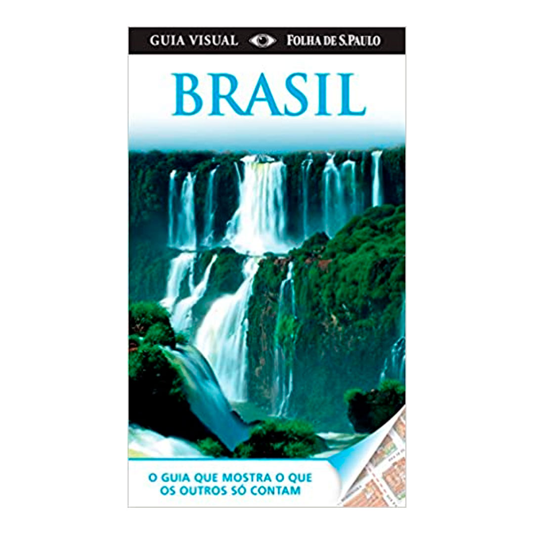 Guia visual Brasil, com uma cachoeira na capa