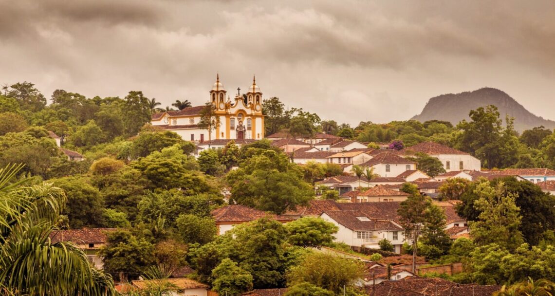 Igreja Matriz de Santo Antônio vista do Alto de São Francisco, em Tiradentes