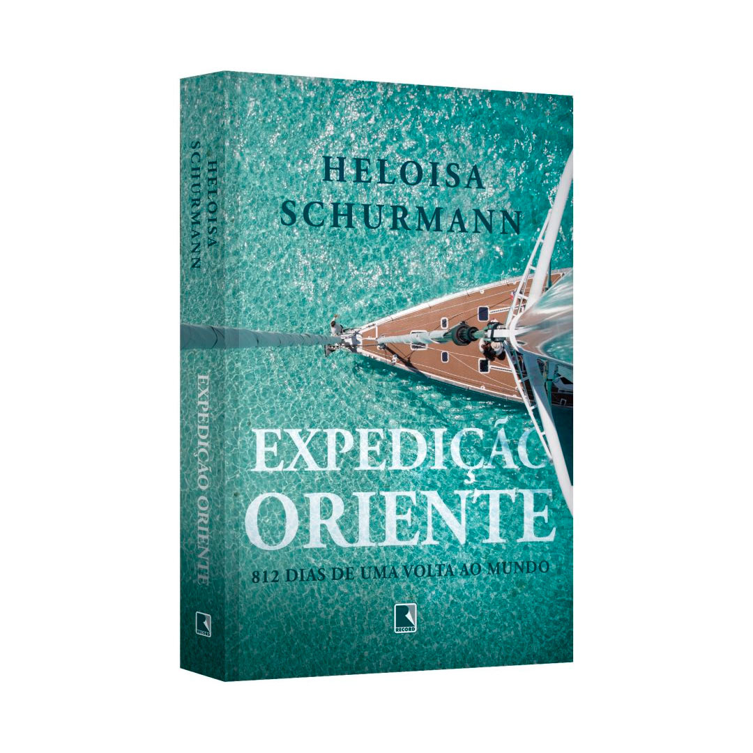 Capa do livro expedição oriente mostrando o barco a vela no oceano