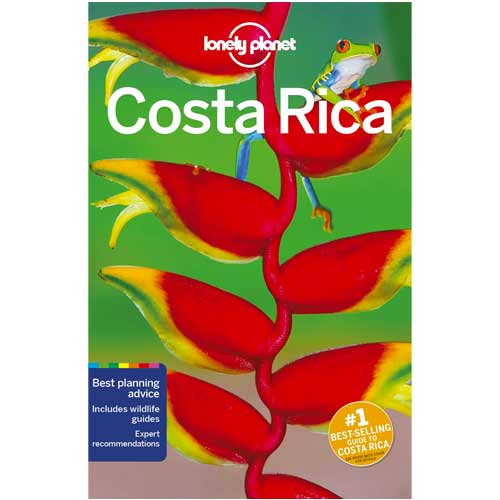 Guia Lonely Planet da Costa Rica com uma planta multicolorida em destaque