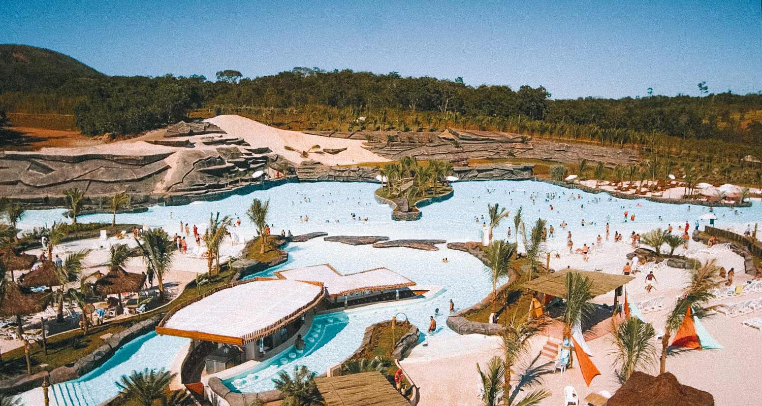 Área de lazer do Rio Quente Resorts, um dos hotéis e pousadas em Goiás