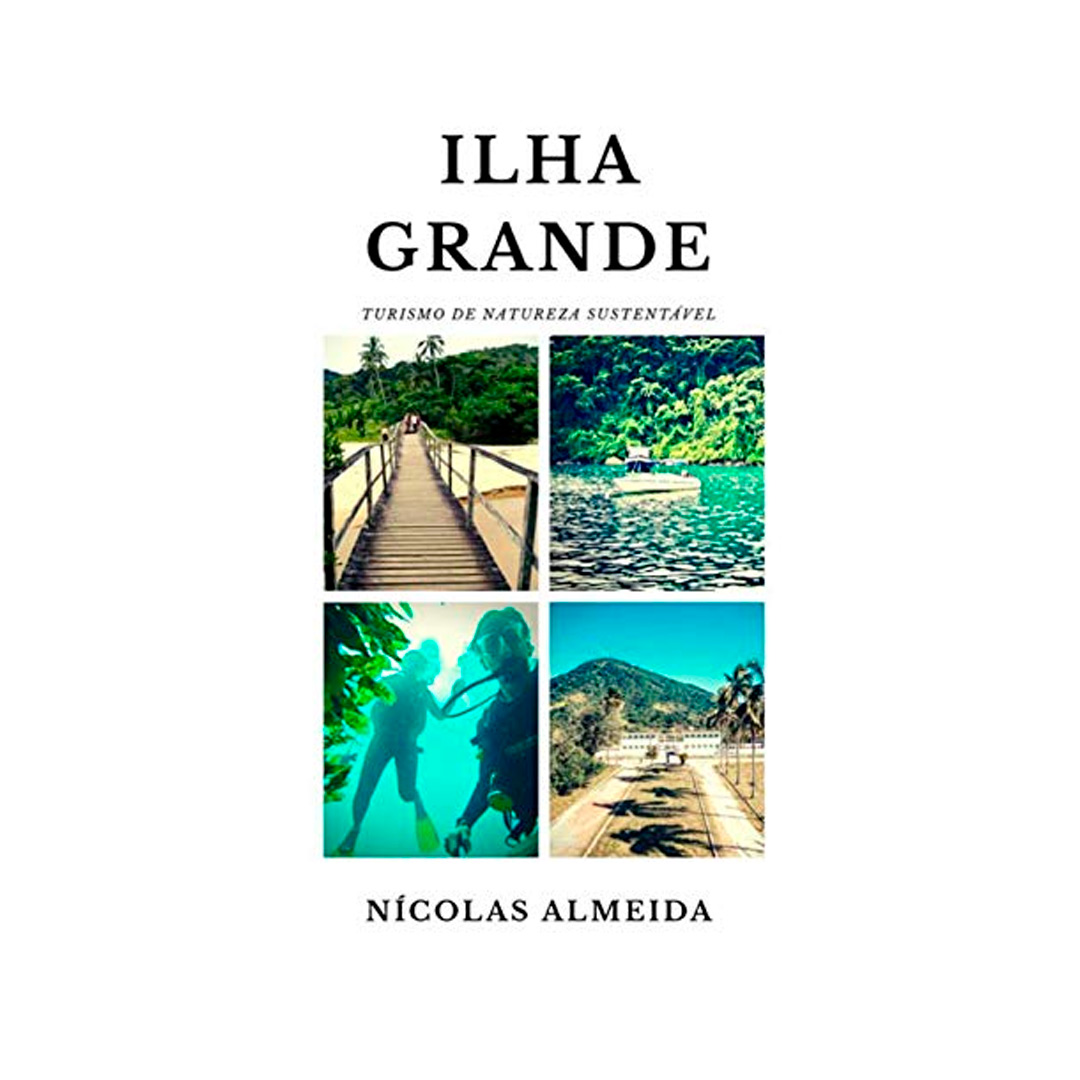 Capa do livro Ilha Grande, com quatro fotos do destino