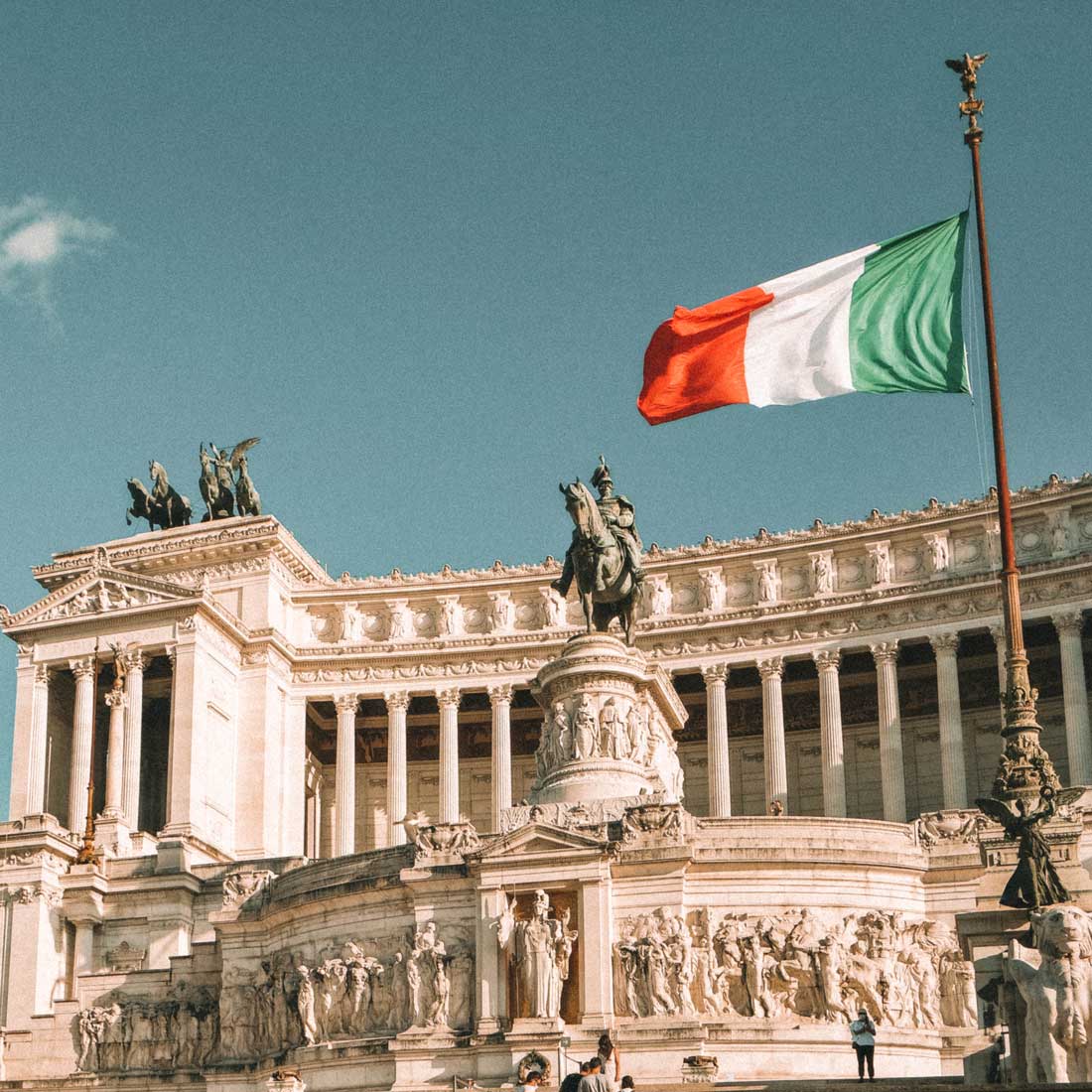 Monumento Vittoriano na Piazza Venezia em Roma