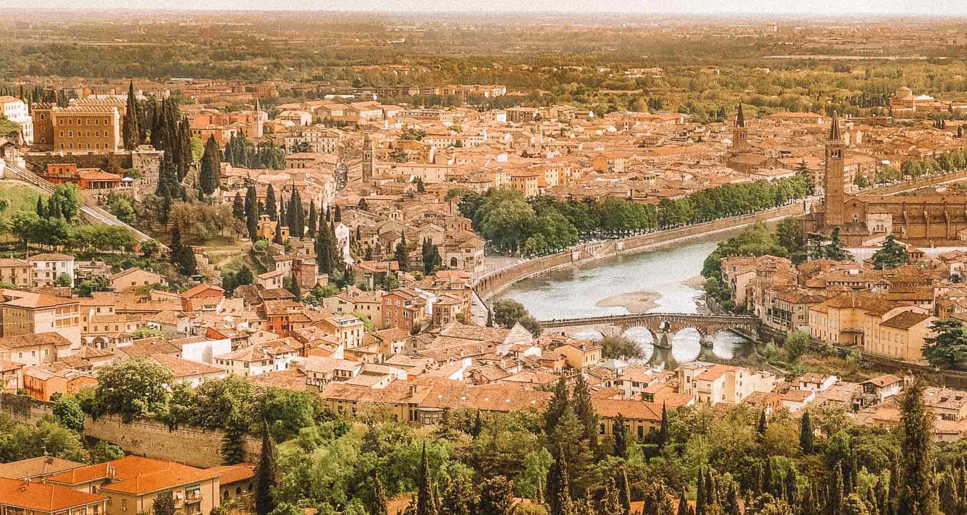 Vista panorâmica de Verona, na Itália