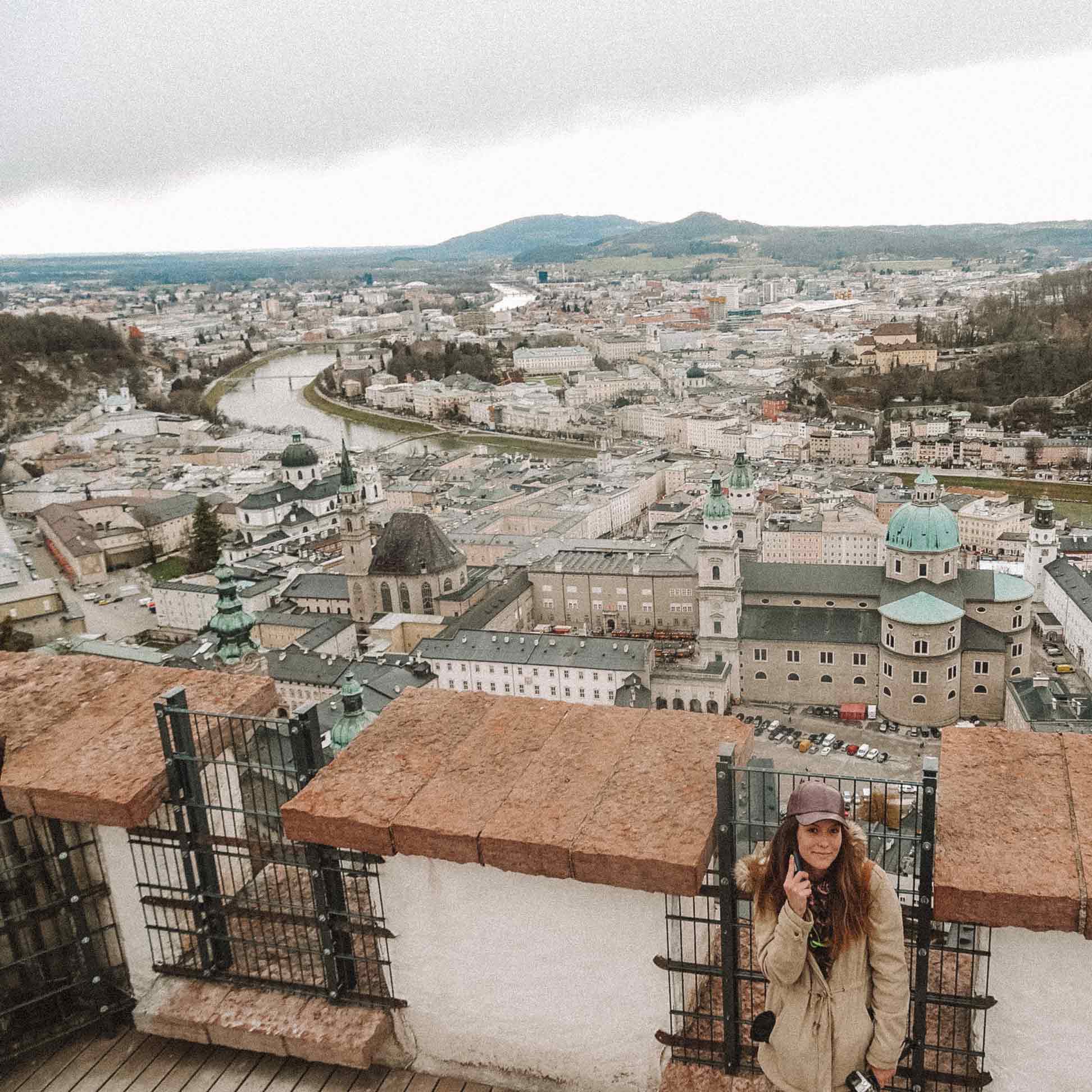 Vista da Fortaleza para a Catedral de Salzburgo
