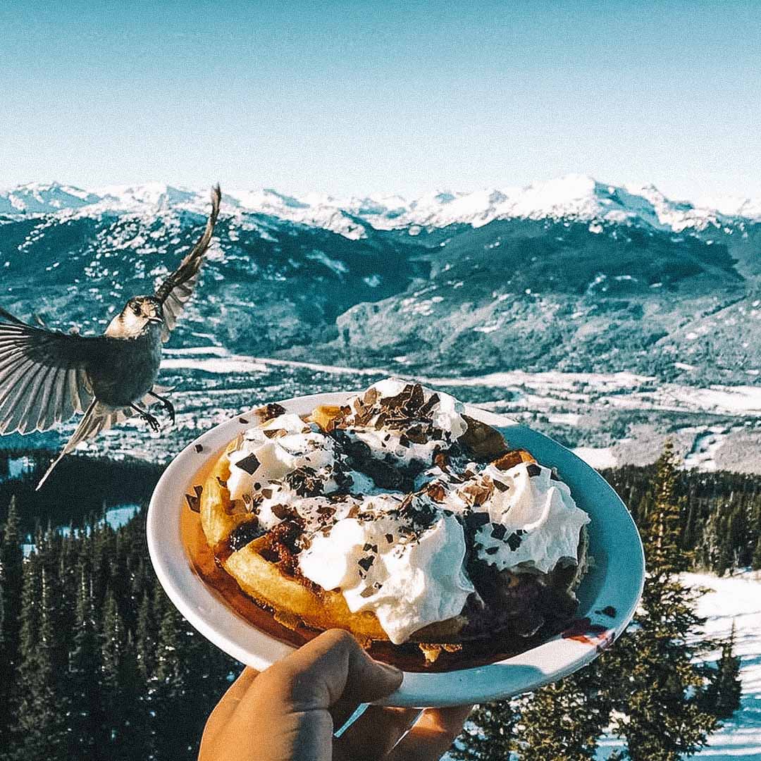 waffles do restaurante cristal hut em whistler