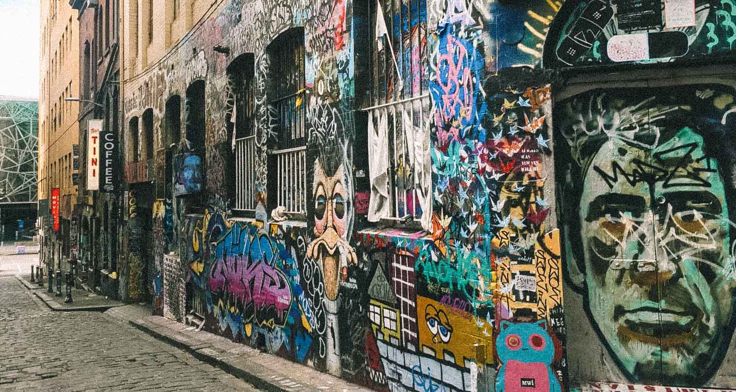 grafite na hosier lane em Melbourne 