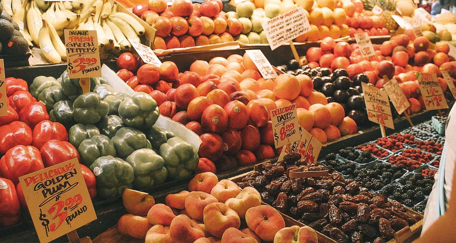 comidas do mercado pike public market em Seattle