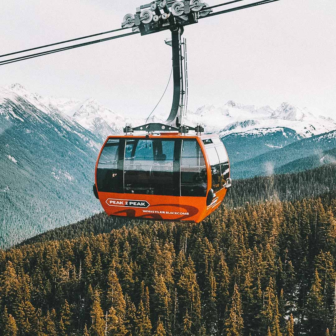 gôndola Peak 2 peak em Whistler