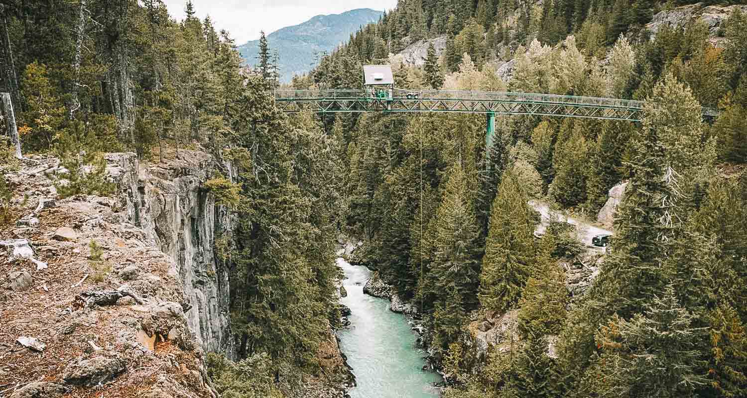 vista do bungee jump de whistler 