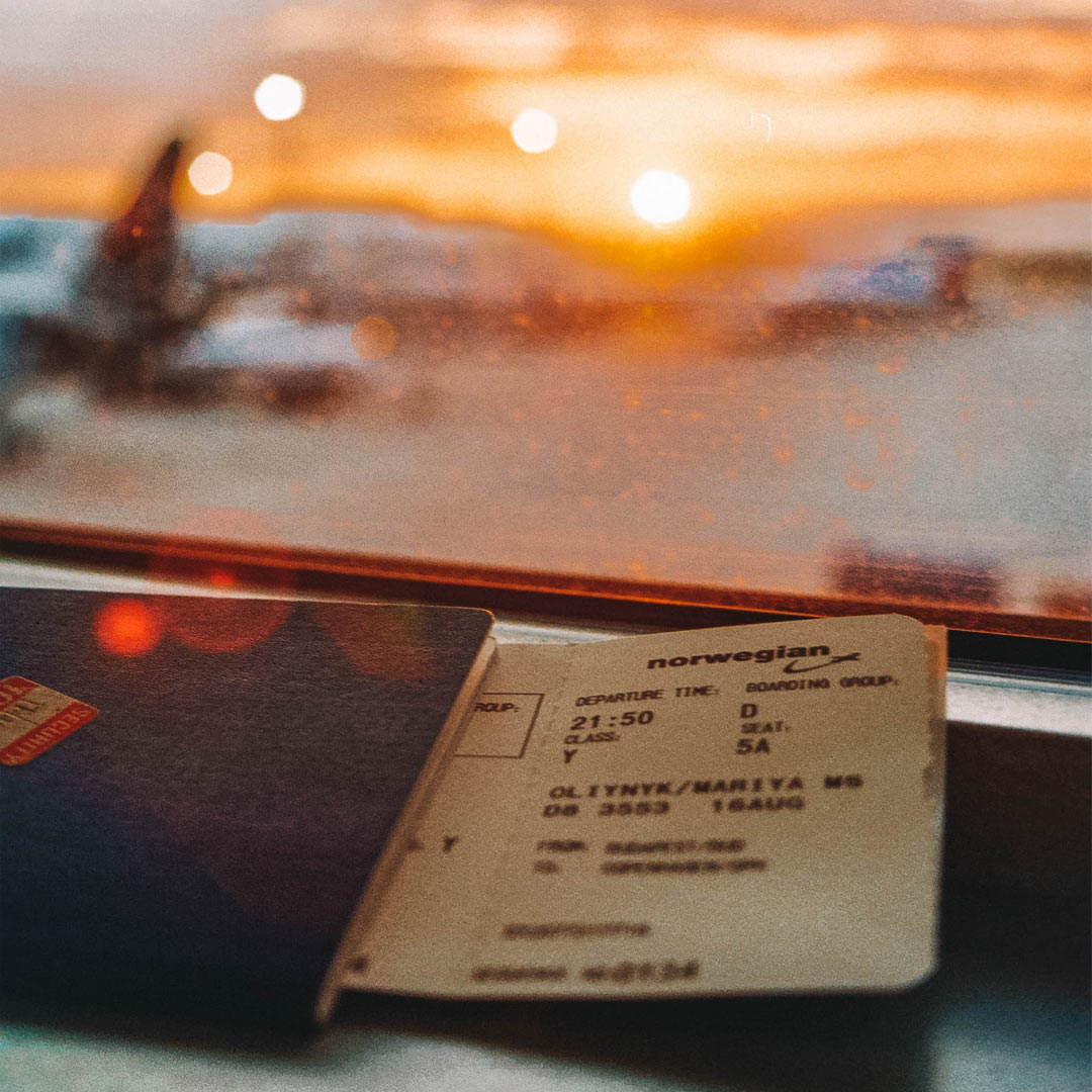 passaporte com bilhete aéreo