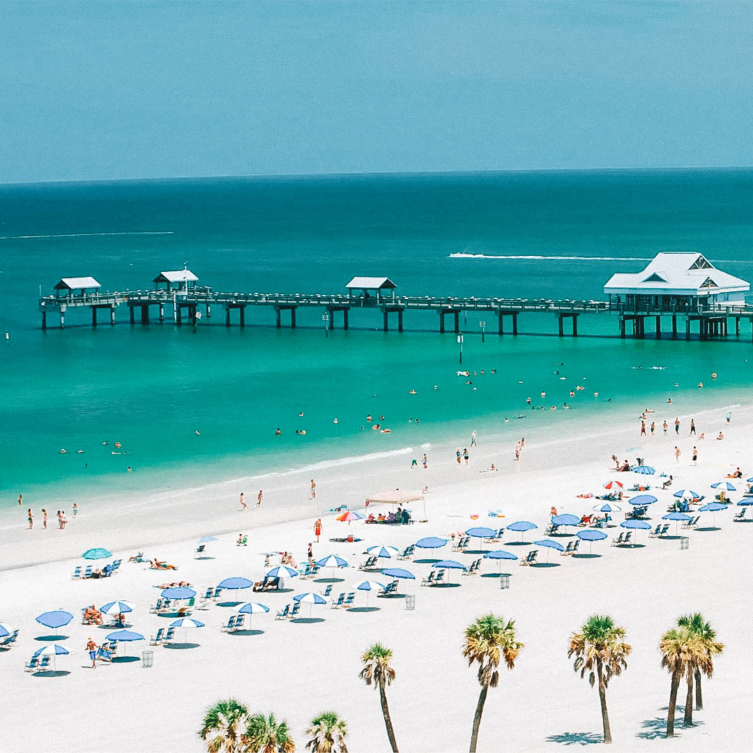 Praia de Clearwater, na Flórida