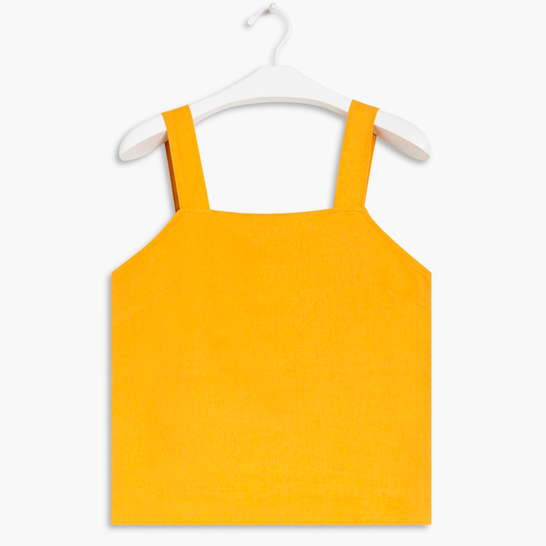 Conjunto Infantil VISGOGO Meninas Verão - Regata Amarrar E Calça Linho Estampas Frutas