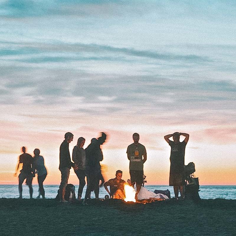 amigos na praia