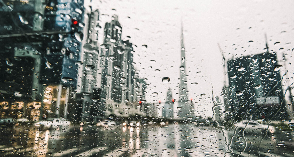 chuva em Dubai