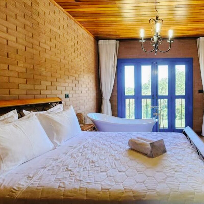 quarto do chalé monte das oliveiras cabana em domingos martins espirito santo