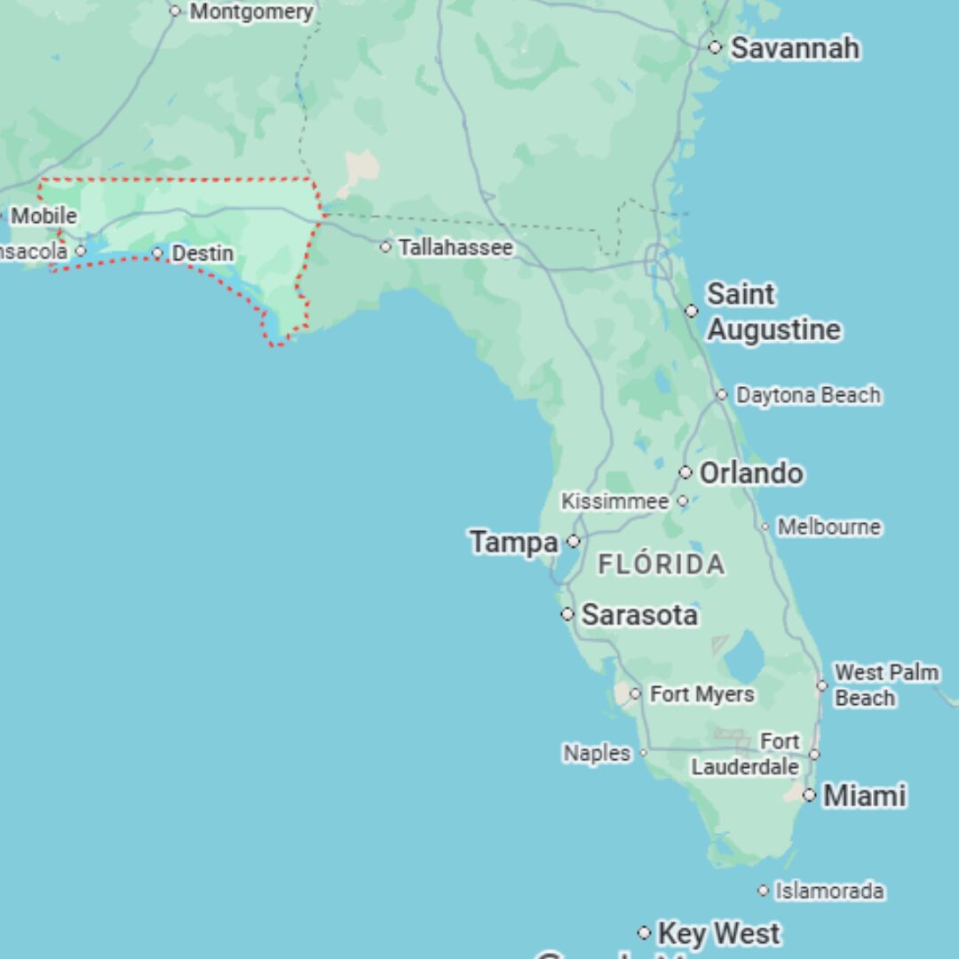 Costa Esmeralda Flórida no mapa