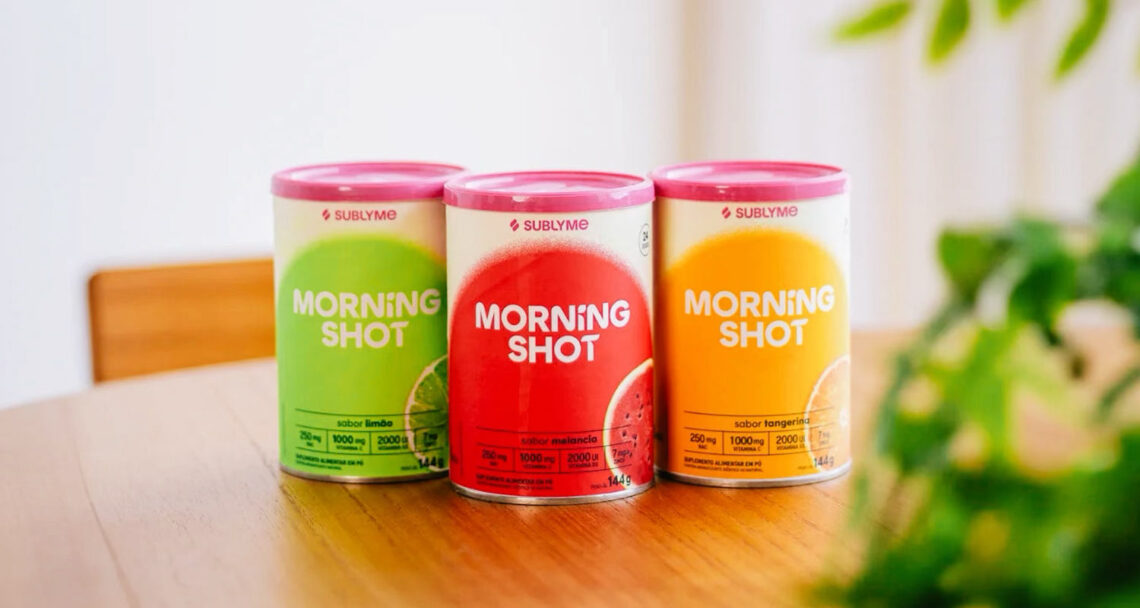 os três sabores de morning shot lado a lado