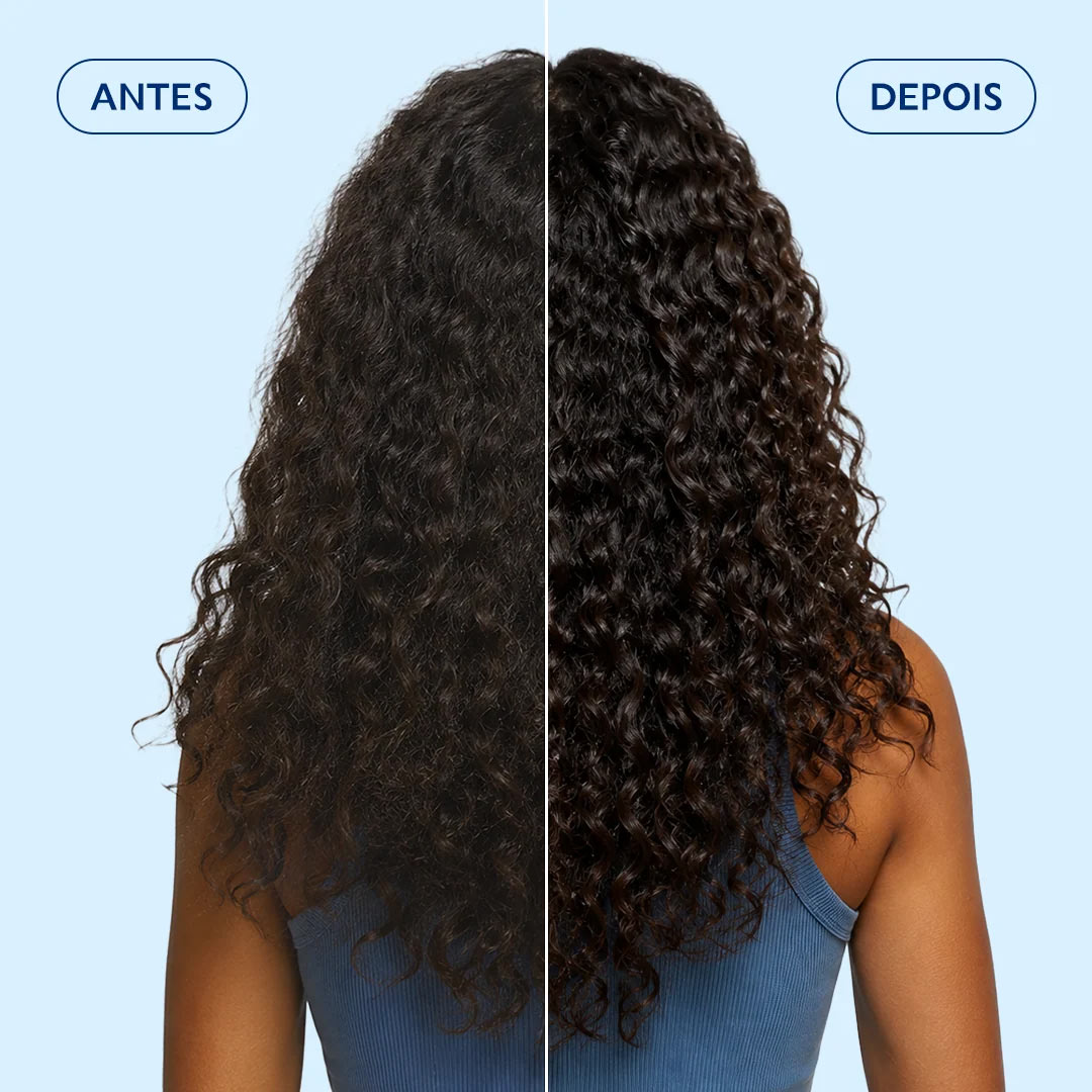 antes e depois com o Óleo Finalizador Collab Anna Laura + Alva