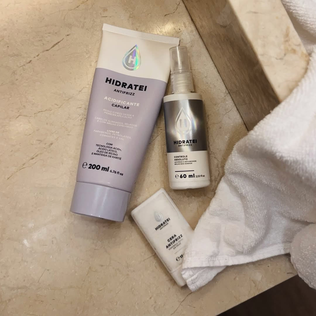 produtos da linha antifrizz hidratei